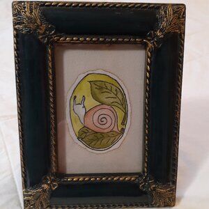 Tiny Snail Watercolour and Ink Painting